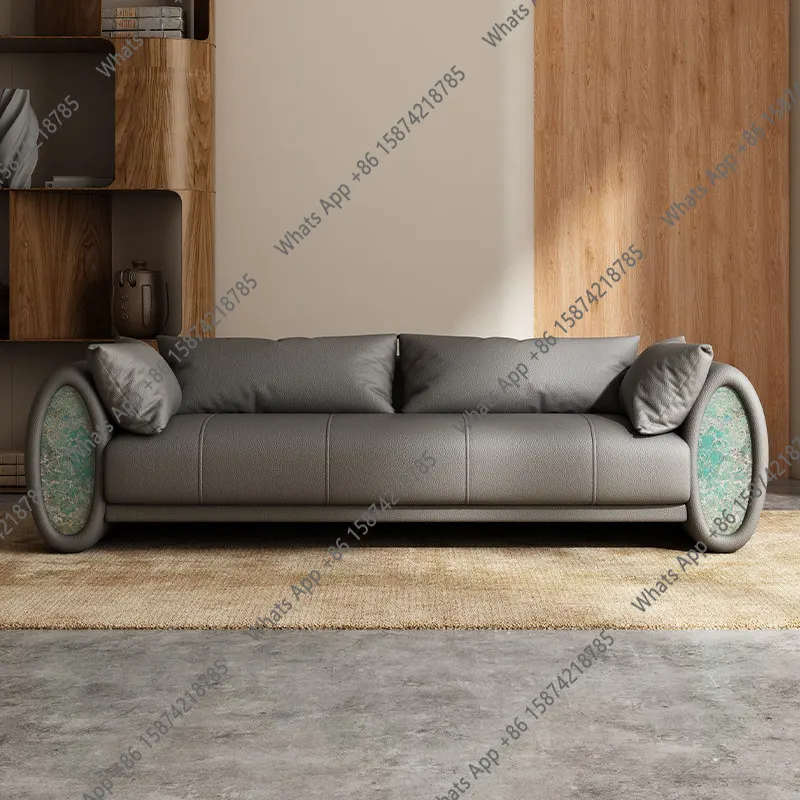 

Bedside stool light luxury designer bedroom small sofa villa master bedroom high-end custom leather bedside sofa