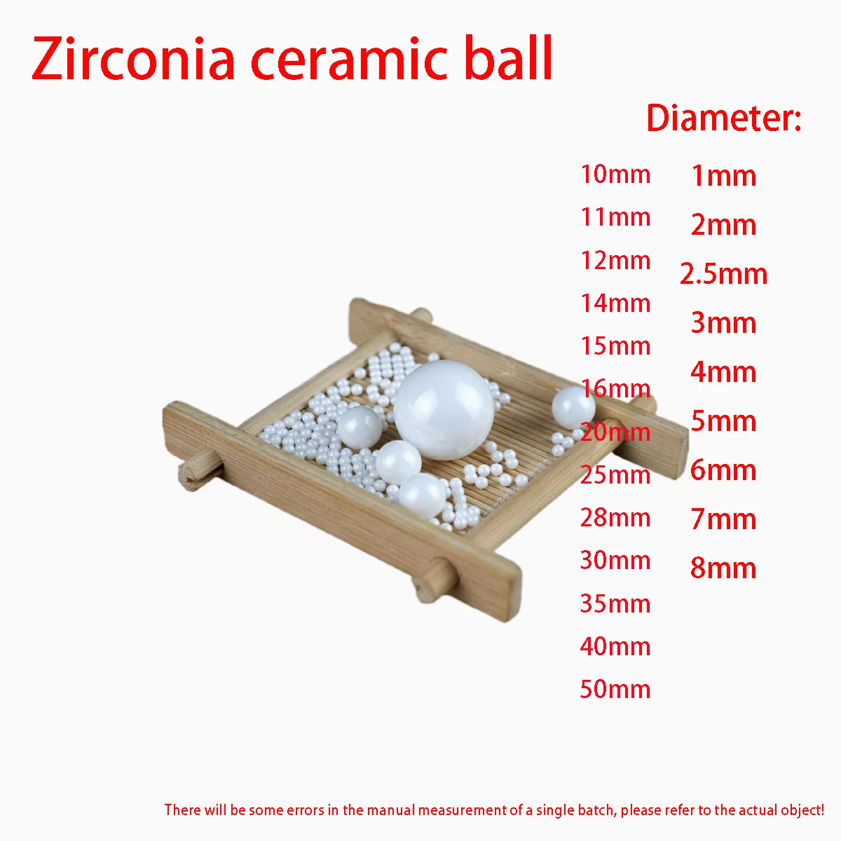 

Zirconia ceramic ball, polished ceramic ball, insulation, precision bearing ball diameter 1/2/3/4/5/6/8/9/10/15/20/25/30mm