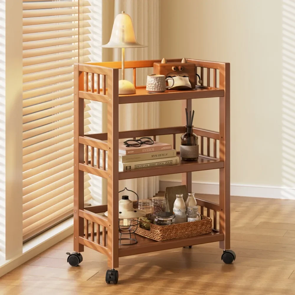 

Customizable Removable Storage Rack Portable Furniture Handcart Snack Organizer Cabinet Hot Pot Multifunctional Shelf Kitchen