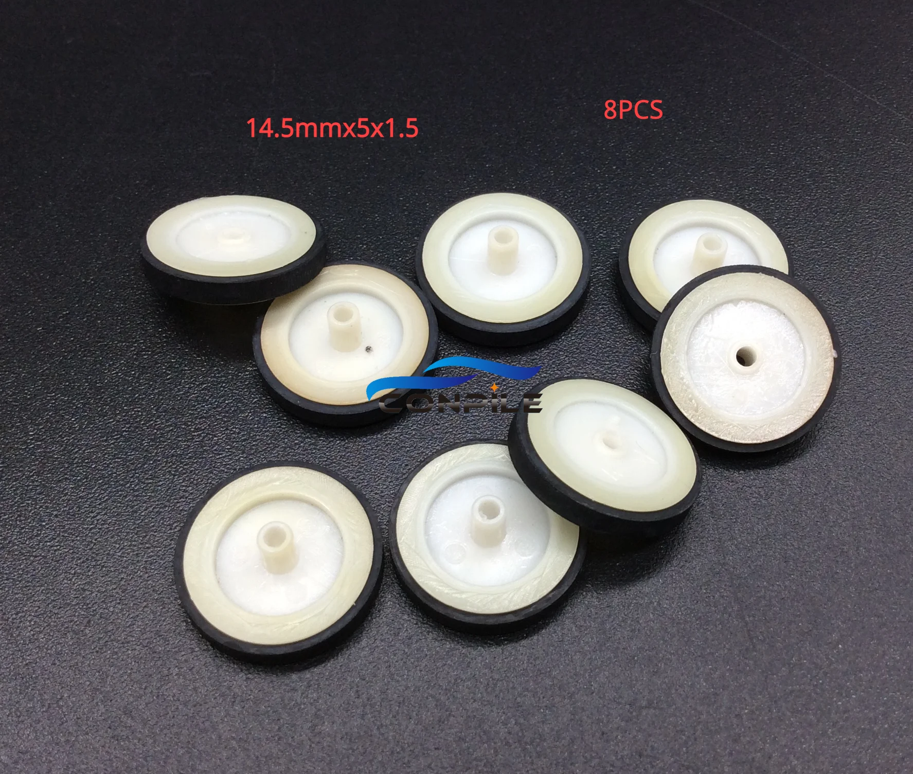 8pcs 14.5mmx5x1.5 idle tire r T wheel plastic for cassette deck tape recorder audio player Stereo Vintage pinch roller