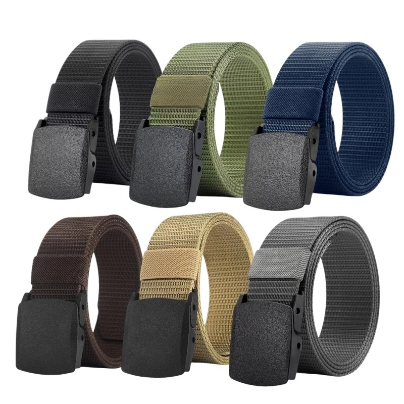 6pcs men's casual belt, adjustable plastic buckle, women's belt, multifunctional outdoor belt, suitable for outdoor activities s