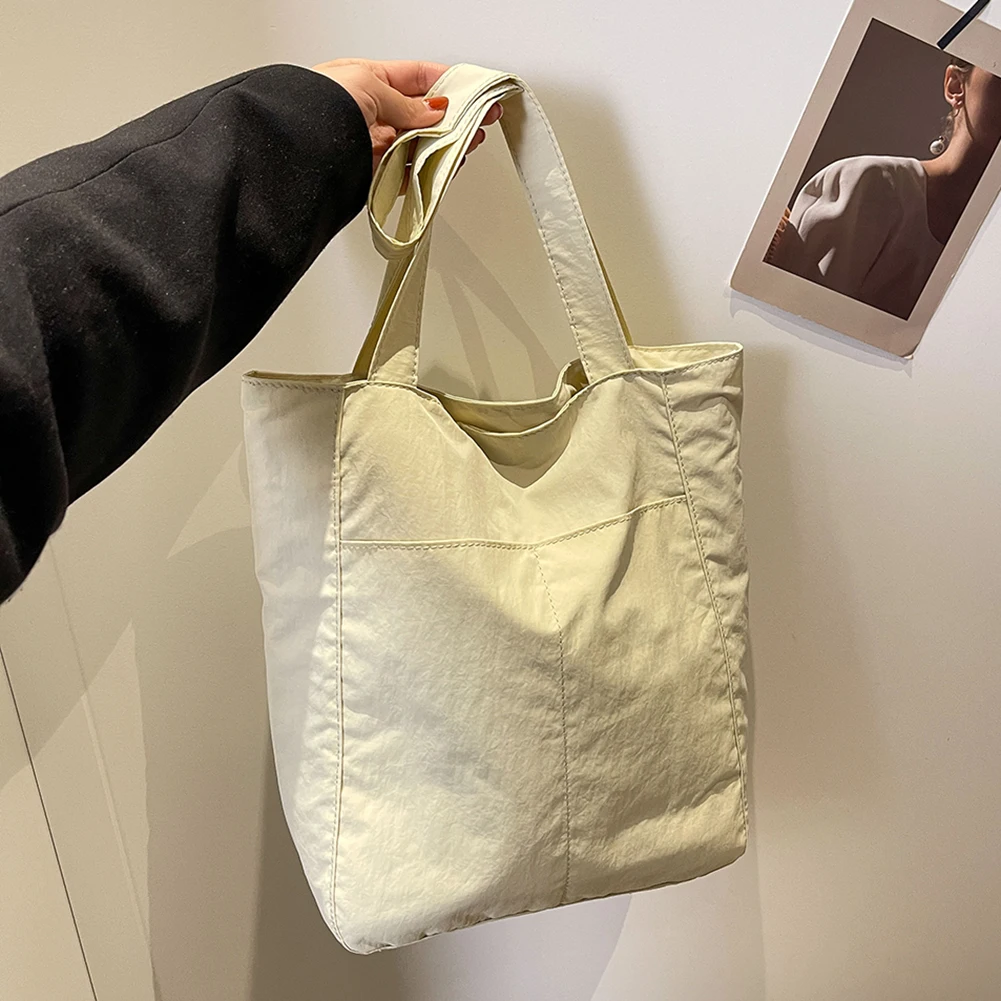 Nylon Tote Bag for Women\'s Waterproof Large Shoulder Bag Lightweight Solid Tote Handbags Female Soft Underarm Bag Commuting Bags