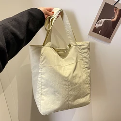 Nylon Tote Bag for Women's Waterproof Large Shoulder Bag Lightweight Solid Tote Handbags Female Soft Underarm Bag Commuting Bags