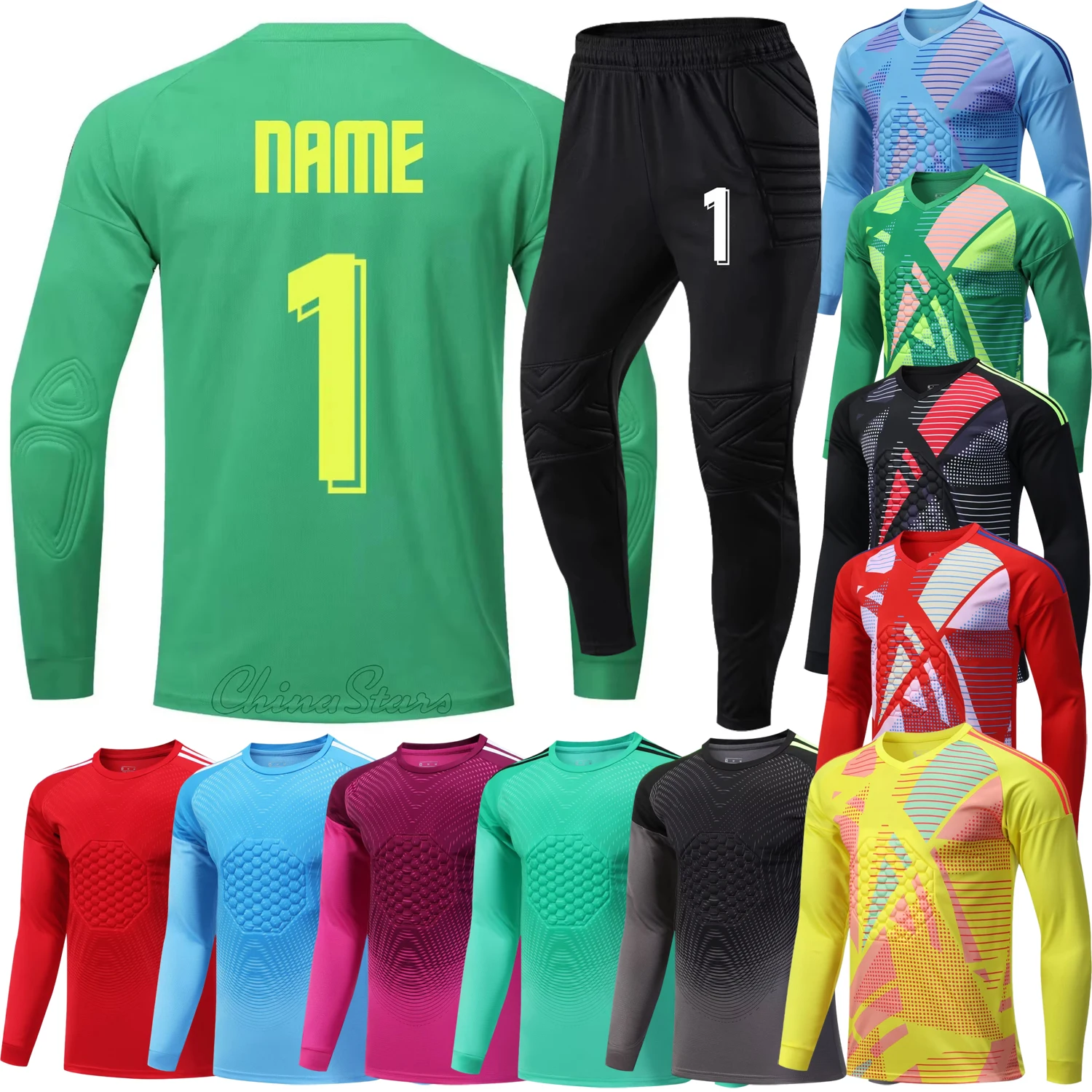 2026 Adult Soccer Goalie Tracksuit Goalkeeper Top Soccer Jersey Pants Uniform For Men Women Gatekeeper Outfits Shorts