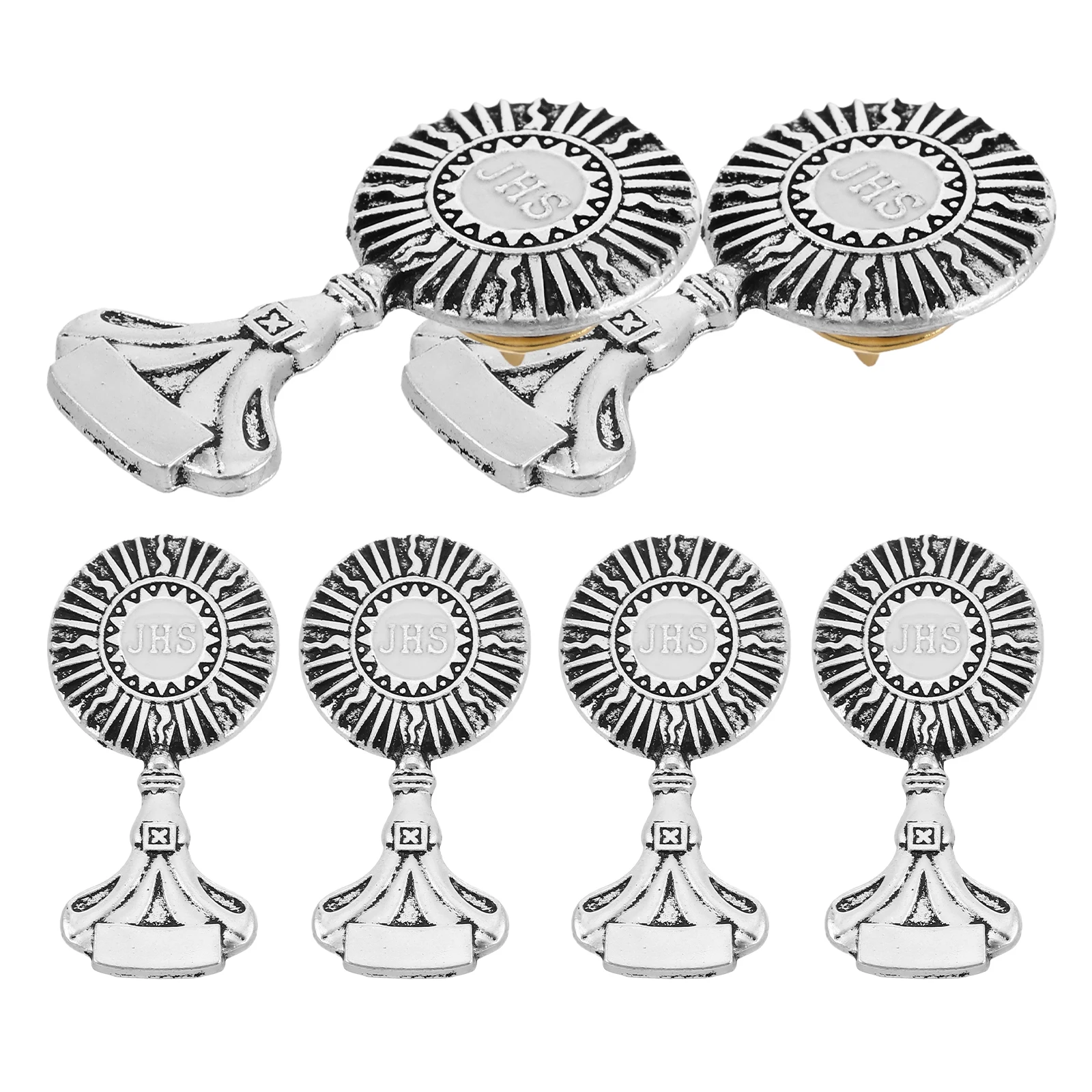 

6Pcs Metal Crucifix Pins Elegant Religious Brooch for First Communion Baptism Confirmation Durable Lapel Badge Collar Pin