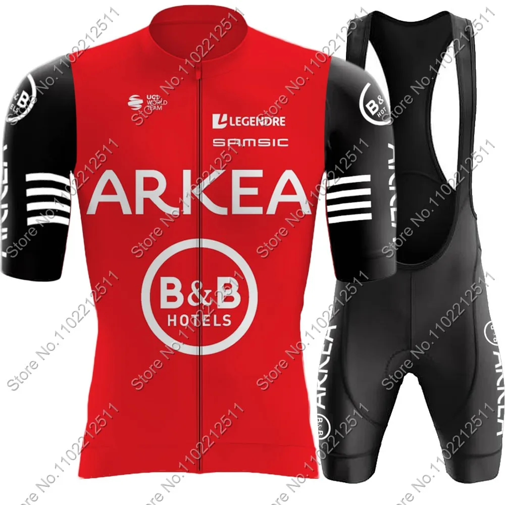 Red Arkea Samsic 2025 BB Hôtel Team Cycling Jersey Set Short Sleeve Men France Clothing Bike Shirts Suit Bicycle Bib Shorts MTB