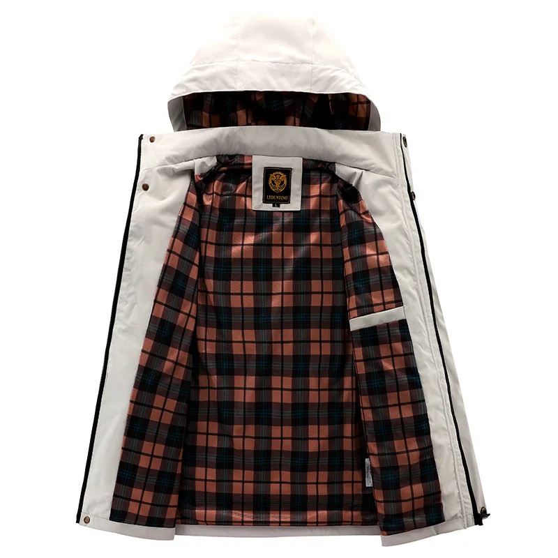 Mid-length Casual Jacket Men Parka Coat Autumn Winter Handsome Fashion Outerwear Long Sleeve