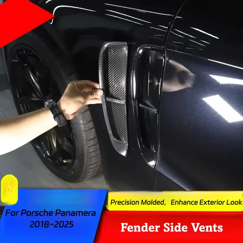 For Porsche Panamera 2017-2023 Fender Decal Sticker Carbon Fiber Look Side Vent Cover Car Exterior Styling Accessories Modified
