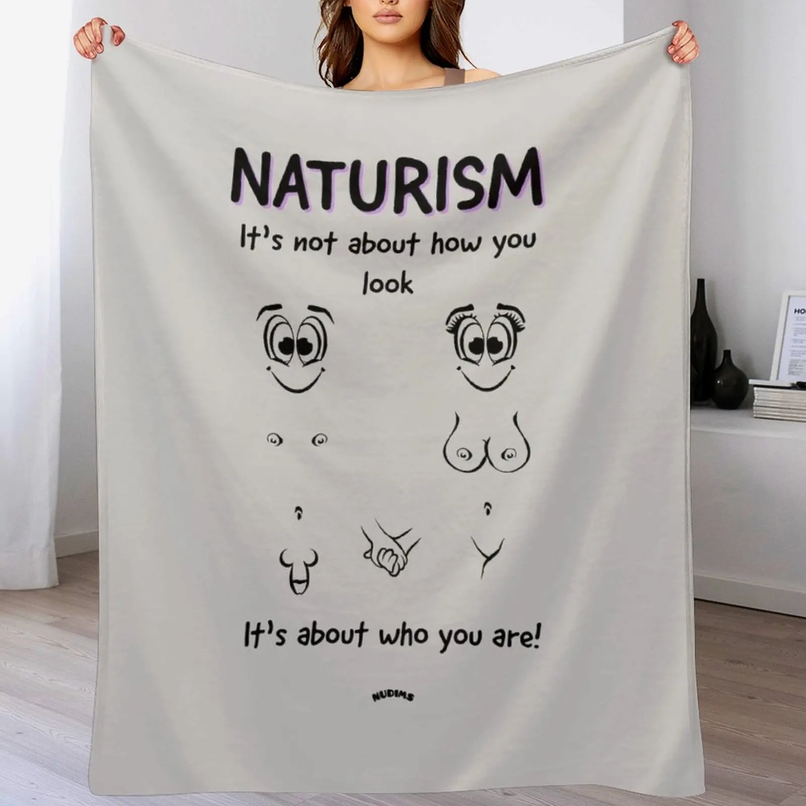 

Naturism It's not about how you look - couple front Throw Blanket Decorative Sofas Retros valentine gift ideas Kid'S Blankets