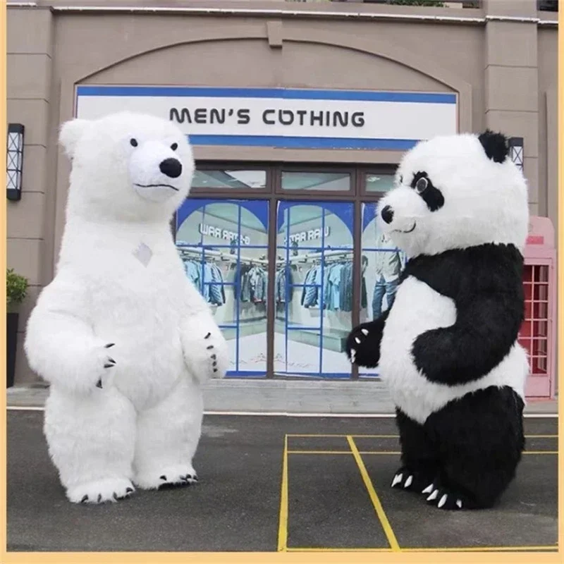 Rt01 2.6m gigante urso polar traje inflável rua engraçado urso polar mascote traje festa cosplay boneca de pelúcia inflado masco & gf1