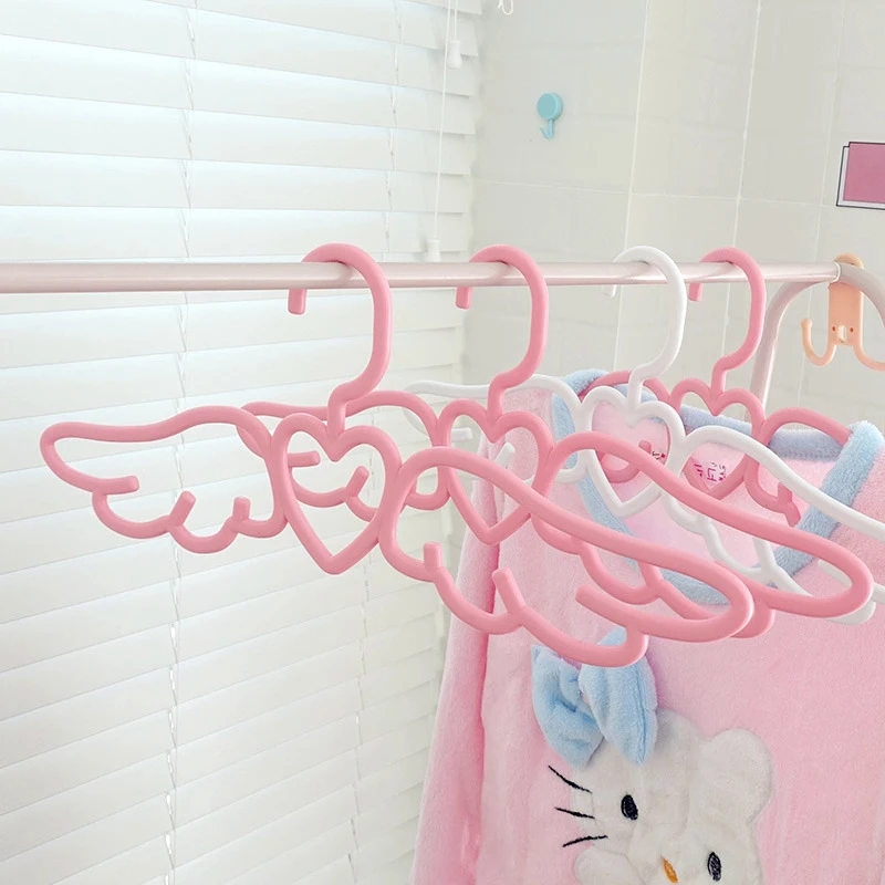 5/10/20PCS Pink Love Clothes Hanger,Household Cute Non-slip Drying Rack for Adult Children,Multi-functional Durable Organizers