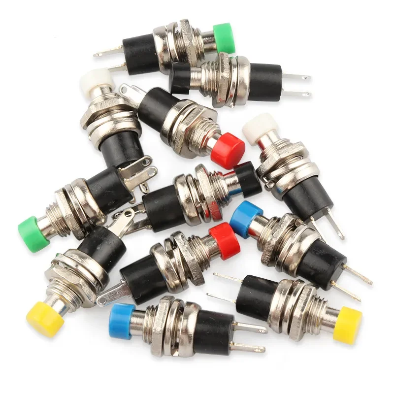 6pcs PBS-110 7MM Momentary Push Button Switch Press The Reset Switch Momentary on Off Push Button Micro SwitchNormally Open NO