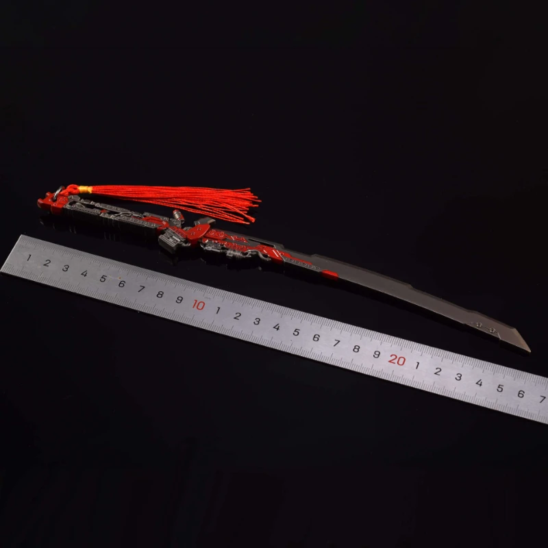 Periféricos de juego Ghost Recon de 26cm/10,23 pulgadas, espada samurái, cuchillo de Metal, modelo de arma con borlas, adorno de escritorio, juguete artesanal para niño