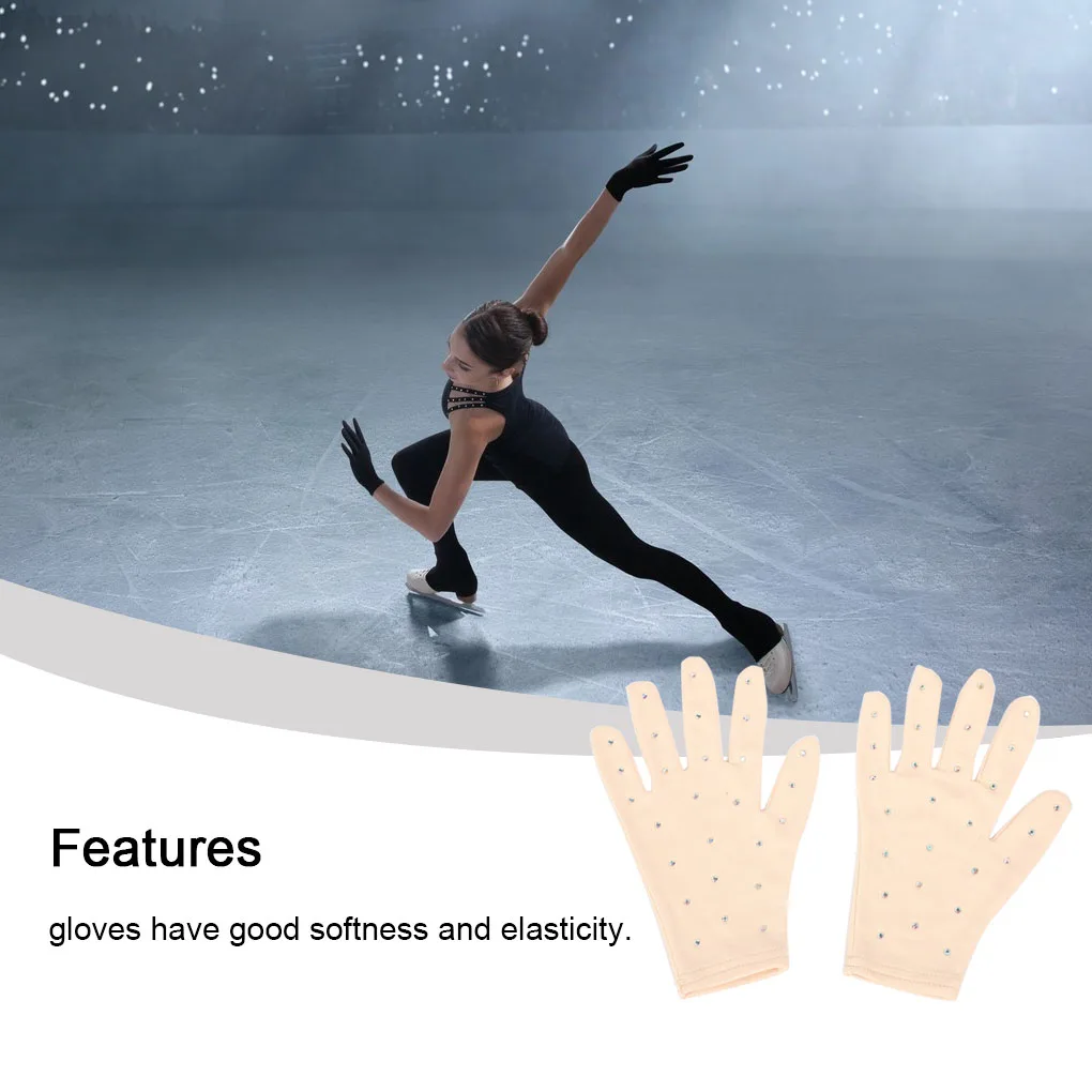قفازات المعصم للتزلج على الجليد، قفازات كريستالية لركوب الدراجات في الهواء الطلق، أسود L