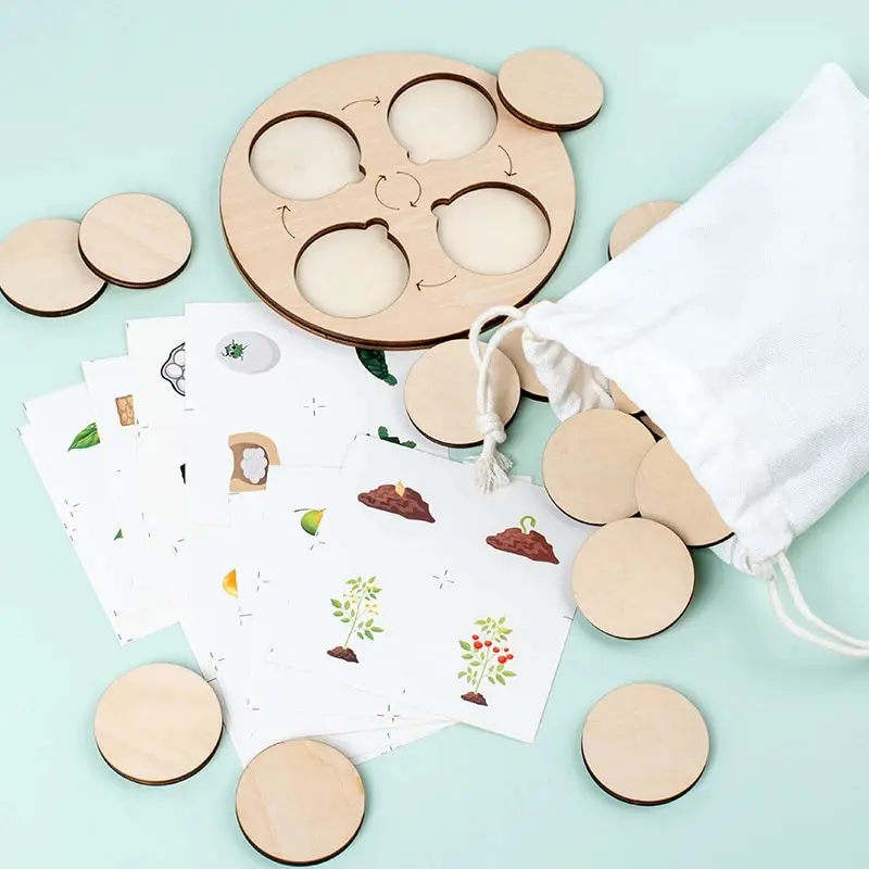 Lebenszyklusbrett, Montessori-Set, Biologie, wissenschaftliche Bildung für Kinder, sensorisches Tablett, Tierfigur, Lebenszyklus, Sortierung von Weihnachtsgeschenken