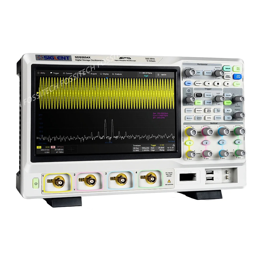 SIGLENT-osciloscopio de almacenamiento Digital, SDS5034X, SDS5054X, SDS5104X, 350MHz, 1GHz, 4 canales, 5GSa/s, 500"