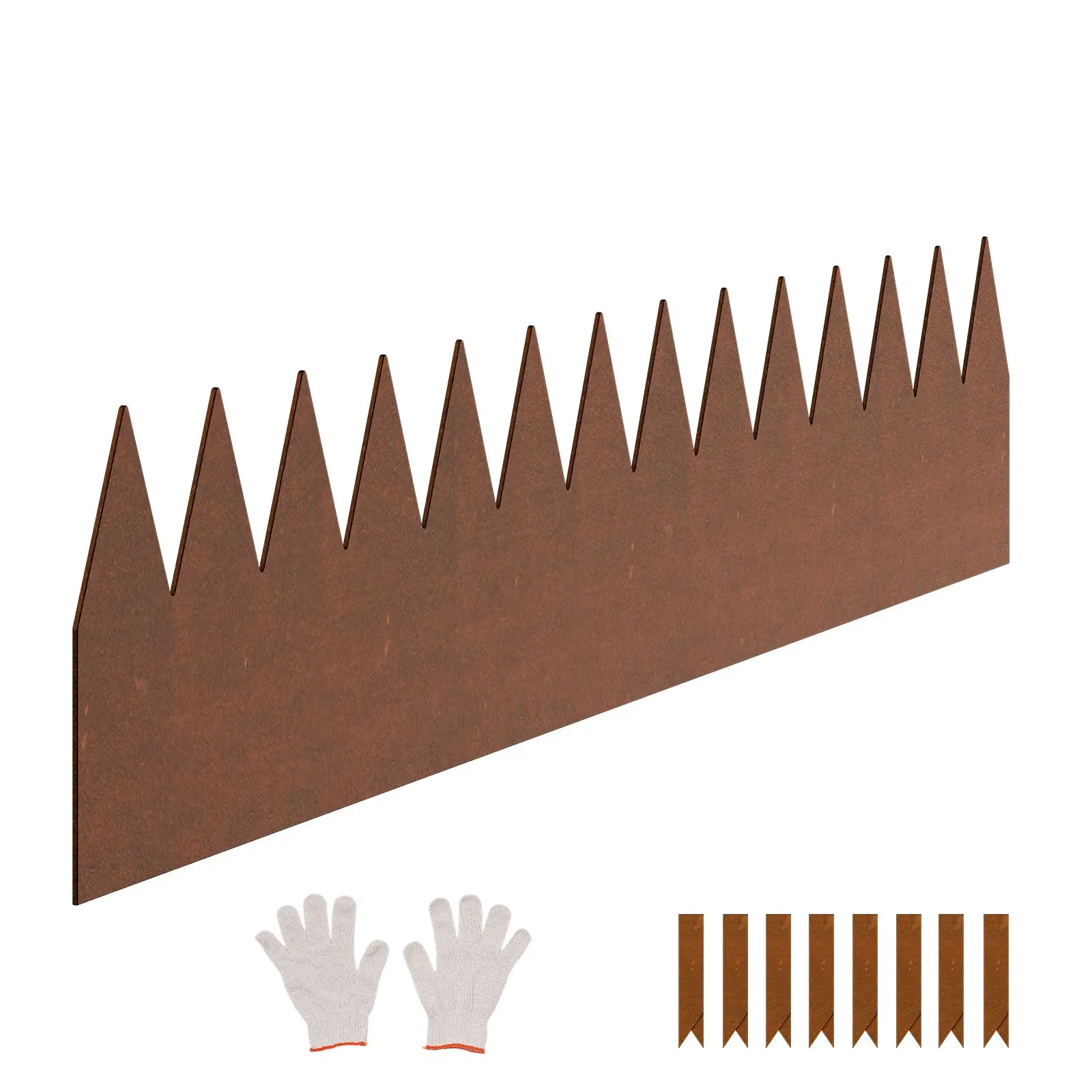 Steel Landscape Edging, 6 Packs 40 x 6 in Weather-Resistant & Pre-Rust Metal Landscape Edging, Bendable Garden Edging Border, Heavy Duty Lawn Edging, Flower Bed Yard Pathway Divider