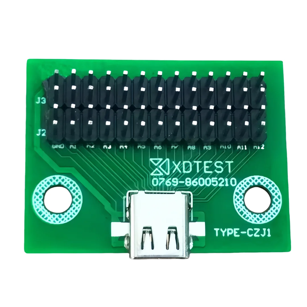 1Pcs TYPE-C four-wire transfer board Data cable transfer test board Four-row straight pin PCB board