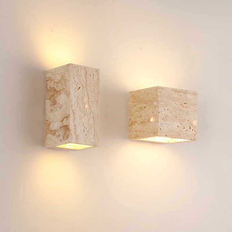 Retro Japanese Stone Wall Lamp Restaurant Bedroom Bedside Lamp Staircase Atmosphere Natural Stone Wall Lamp Room Decor