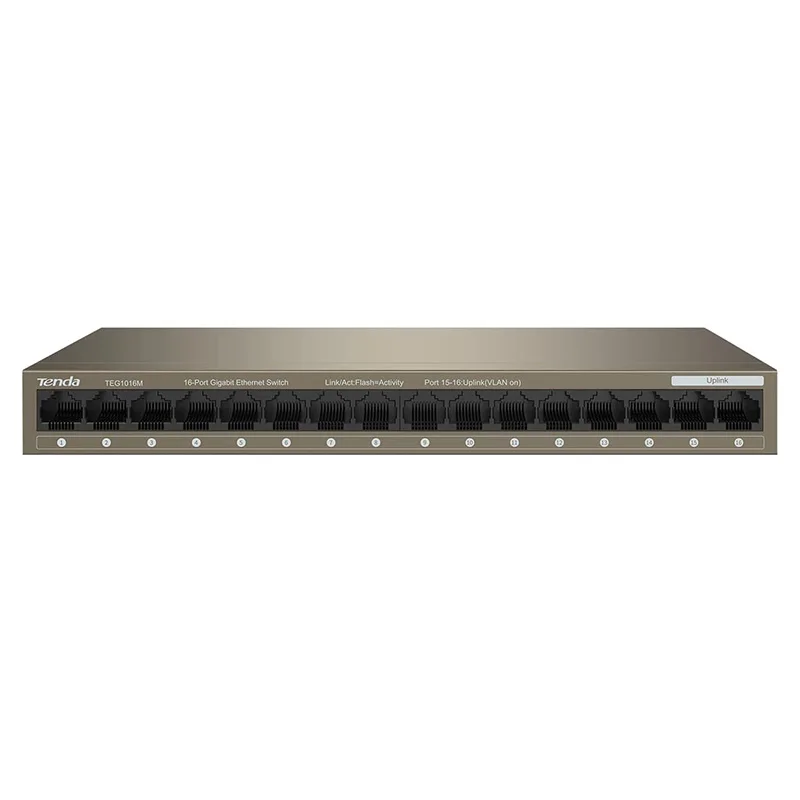 Tenda TEG1016M 16 Port 2000Mbps Gigabit Ethernet Switch Fast Establish High-Speed Network Home/Business Preferred for Router