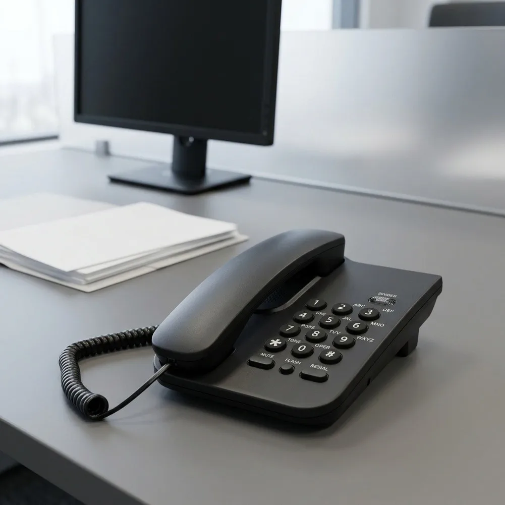 Desktop Wired Telephone The KXT504 Is A Desktop Corded Telephone Suitable For Use In Homes And Hotels