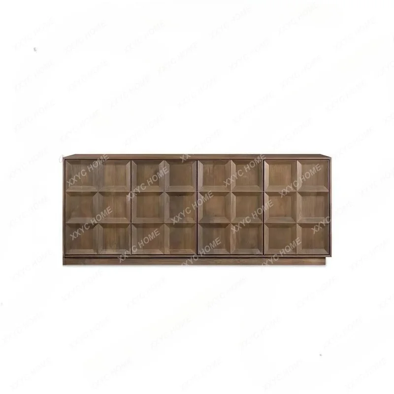 XX Medieval style solid wood creative dining side cabinet wabi sandy wind household storage entrance cabinet