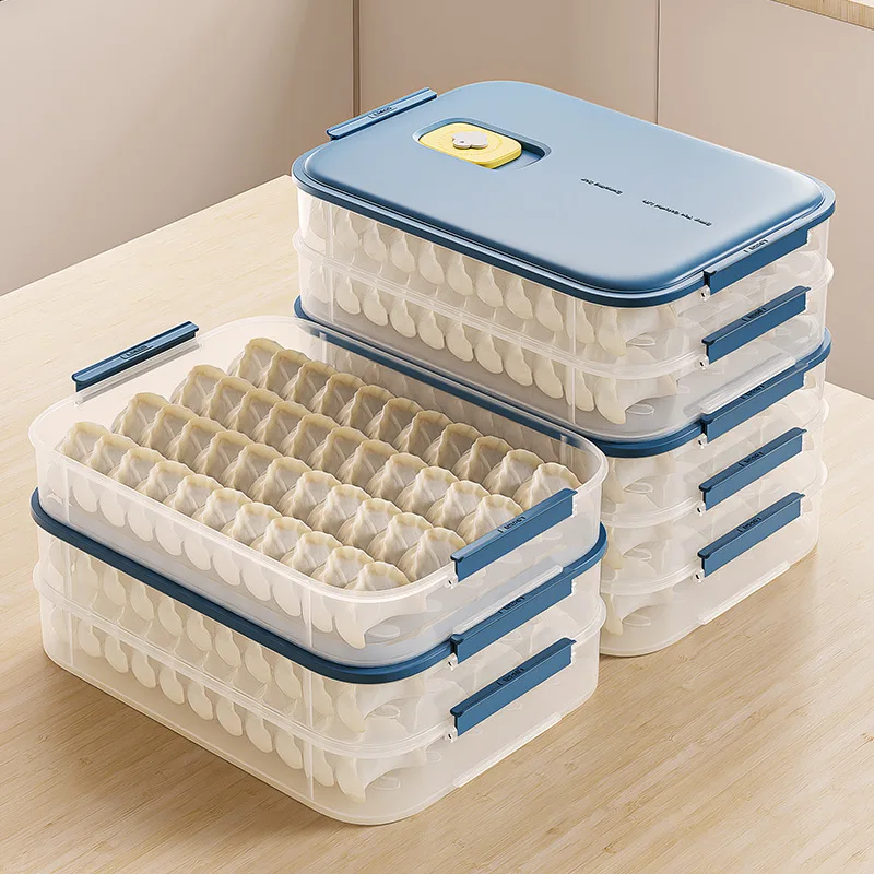 Household frozen sealed fresh-keeping wonton kitchen refrigerator storage box, dumpling box, dumpling storage fresh-keeping