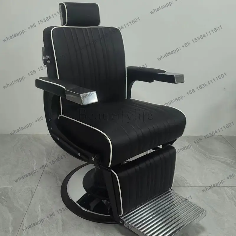 Chair with massage oil head with USB port charging hair salon special reclining chair
