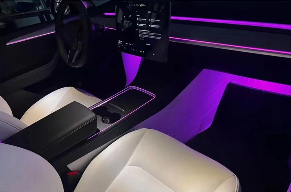 Upgrade 256 Colors Symphony Led Car Interior Ambient Lighting Accessories for Tesla Model 3/Y 2021-2025 Atmosphere Light Strip