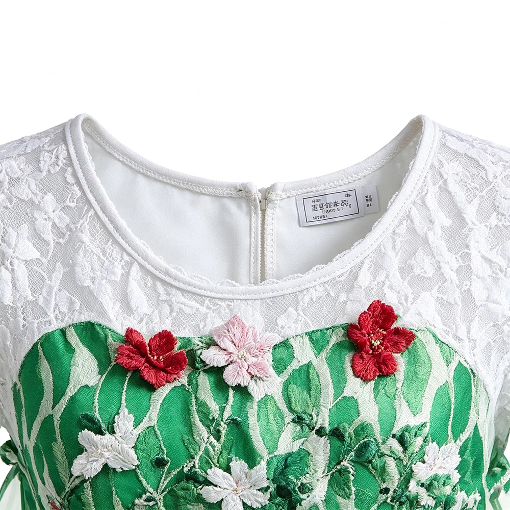 Prinzessinnen-Kostüm Elsa-Kleid Grüne Kleider für Mädchen Überraschungs-Geburtstagsparty Halloween-Kostüm Kinder-Cosplay Schneekönigin – Detail 6