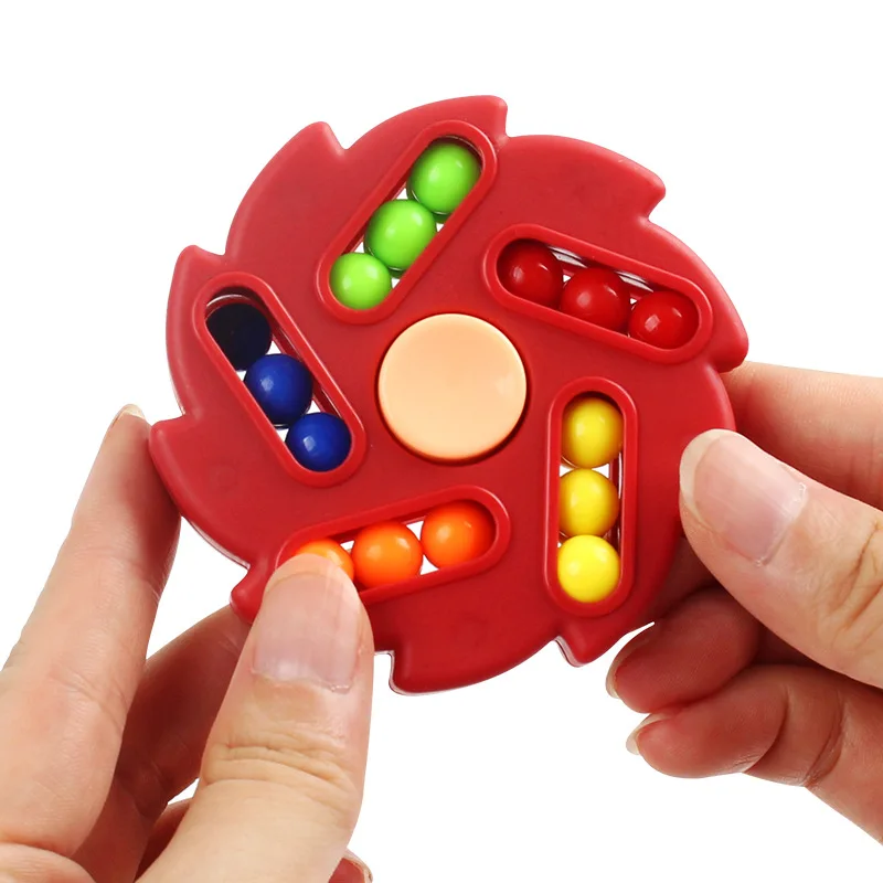 Magic Rotating Bean Puzzle Cube Fingertip Spinner Anti-ansia Sollievo dallo stress Agitarsi Giocattoli per bambini Bomboniere Premi in classe