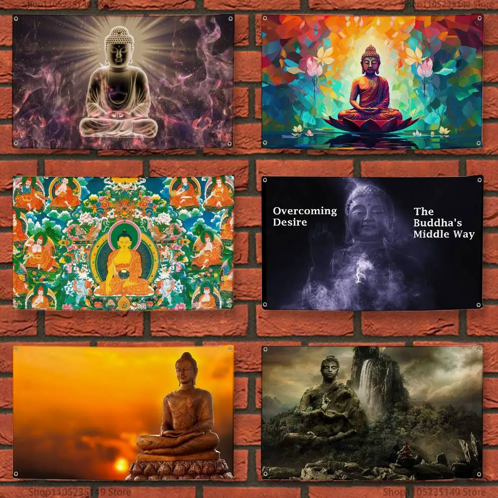 

Buddha Flag Tapestry Wall Hanging Sassy Aesthetic Decoration Dorm PartyBackdrops Cloth