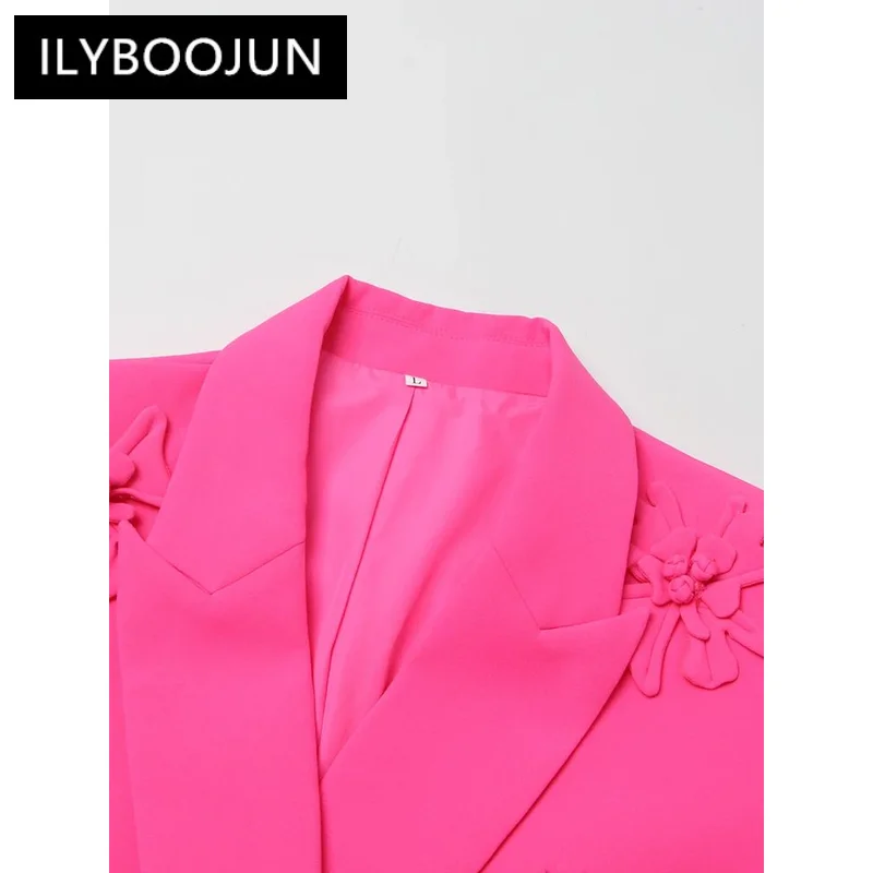 ILYBOOJUN Patchwork Floral Blazers For Women Notched Collar Long Sleeve Slim Temperament Blazer Female Fashion Style Clothing