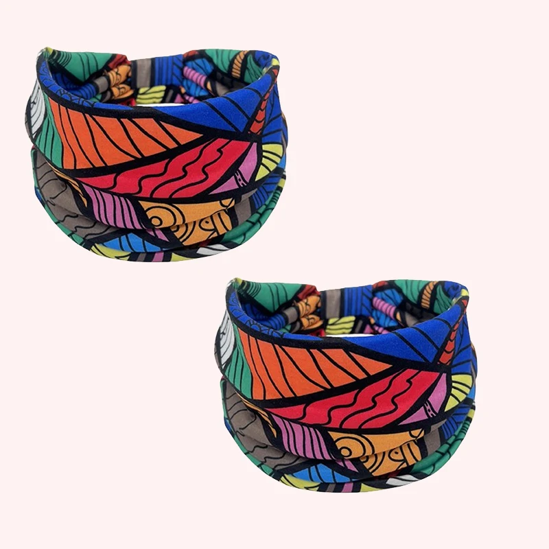 여성 헤어밴드 프린트 와이드 엣지 탄성 매듭 스포츠 요가 헤드밴드 헤어 액세서리 여름 패션 스포츠 장식 헤어밴드