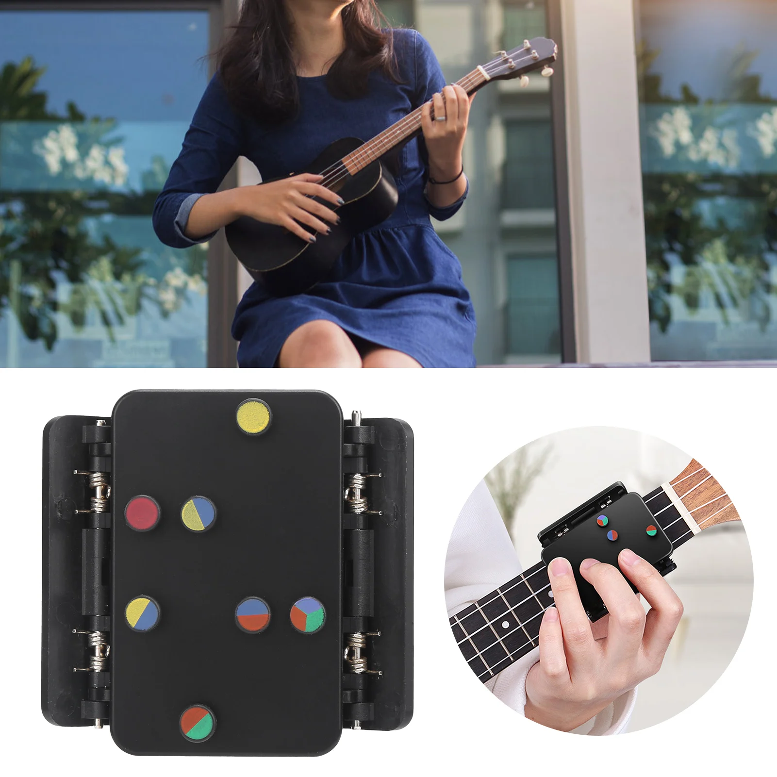 Ukulele Aid Black Chord Assisted Learning Tools Practice Assistant Accessories for Beginners