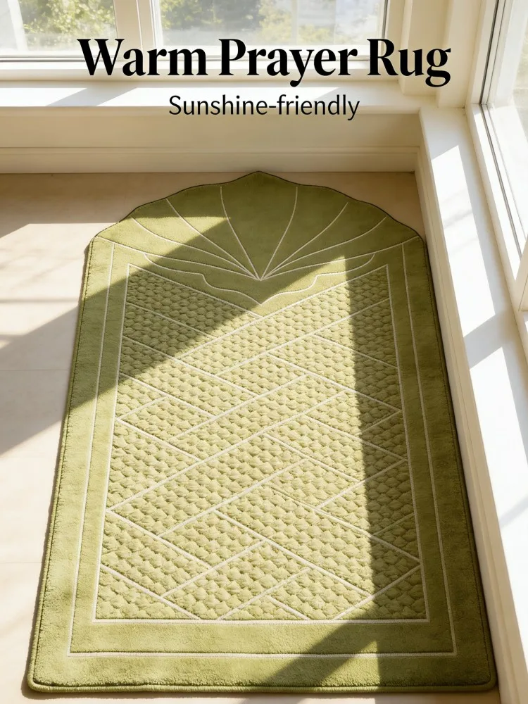 Eco-friendly Natural Prayer Rug Soft Muslim Prayer Mat Portable Islamic Sajjadah for Home