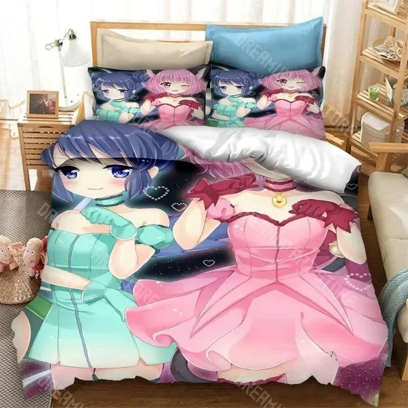 2026 3D Print Tokyo Mew Mew Anime Bedding Set Duvet Covers Pillowcases One Piece Comforter Bedding Sets Bedclothes Bed