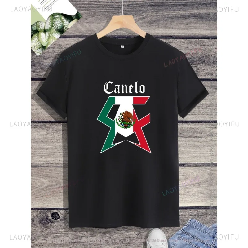 New Style  Classic Mexican Boxer Canelo Graphic Summer  Male T Shirts Short Sleeve O-neck Streetwear Comfortable