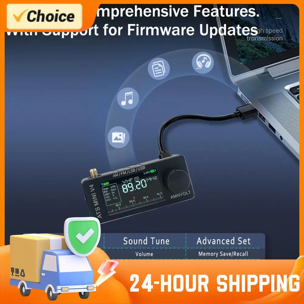 

AMNVOLT V4 ATS MINI SI4732 Вседиапазонное DSP радио FM/AM/SSB/LSB/USB-приемник Встроенный усилитель для наушников для прогулок, пешего туризма, кемпинга