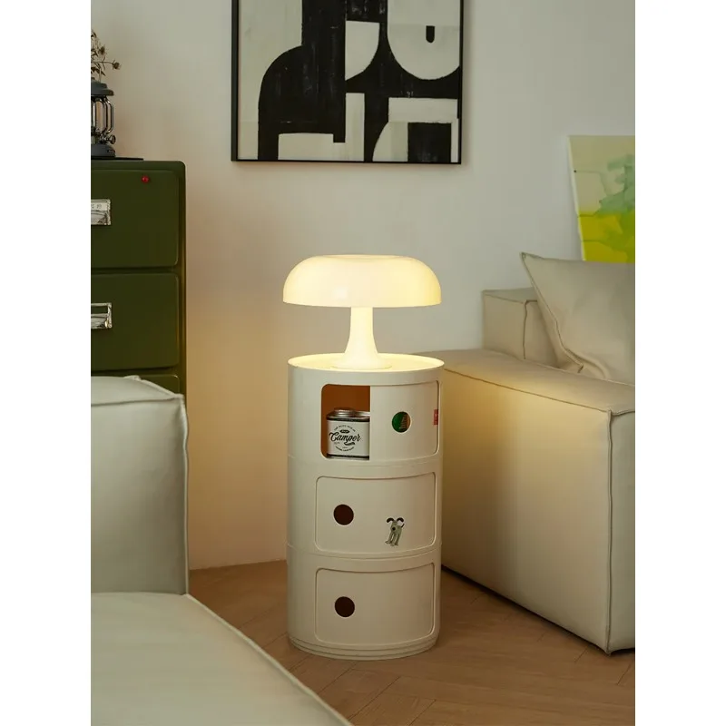 2/3 Layer Nordic Round Bedside Table Modern Minimalist  Creative Small Cabinet Mini Simple Plastic Side Cabinet Home Decoration