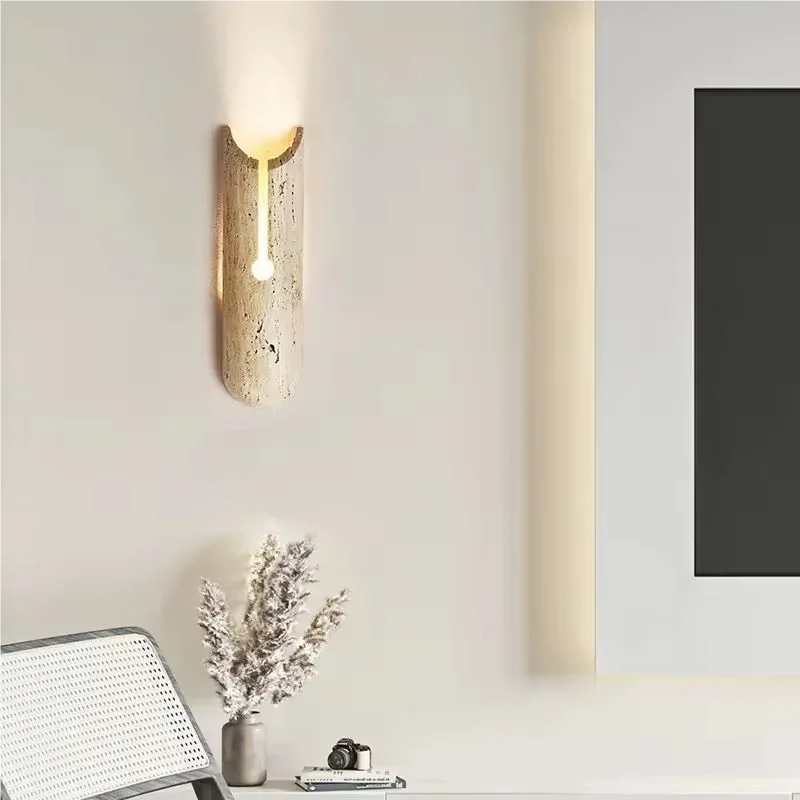 Creativity Wabi-sabi Simple Natural Stone Designe Wall Lamp Home Lighting Small Fresh Corridor Bedroom Bedside Decorative Lights