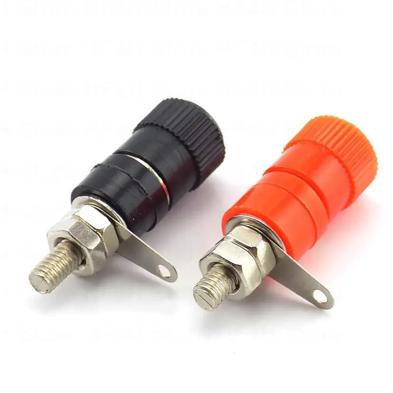 4 10pcs 4mm Banana Plugs Socket Connector Nickel Plated Binding Post Nut Banana Plug Jack Connector Red Black DIY Connectors B4