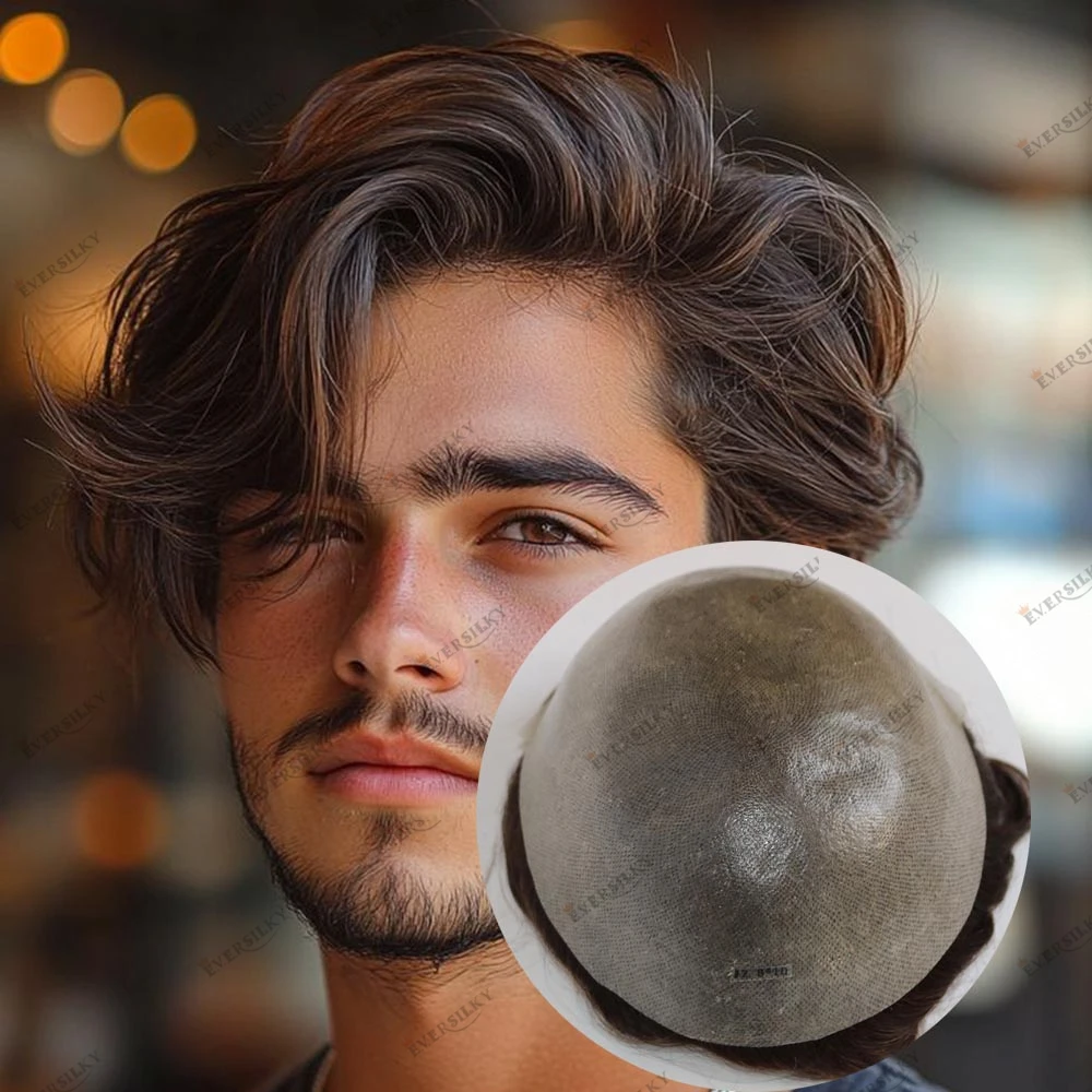 

Необнаружимый Vloop волнистые человеческие волосы мужской парик прочный 0,06 мм микрокожаная основа мужской парик капиллярный протез 110% натуральный плотный