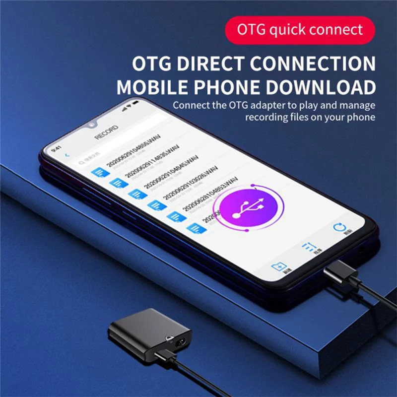 Leading-Voice Control Recorder 30 Days Standby Recording Aluminum Alloy Body HD Digital Voice Recorder 8G