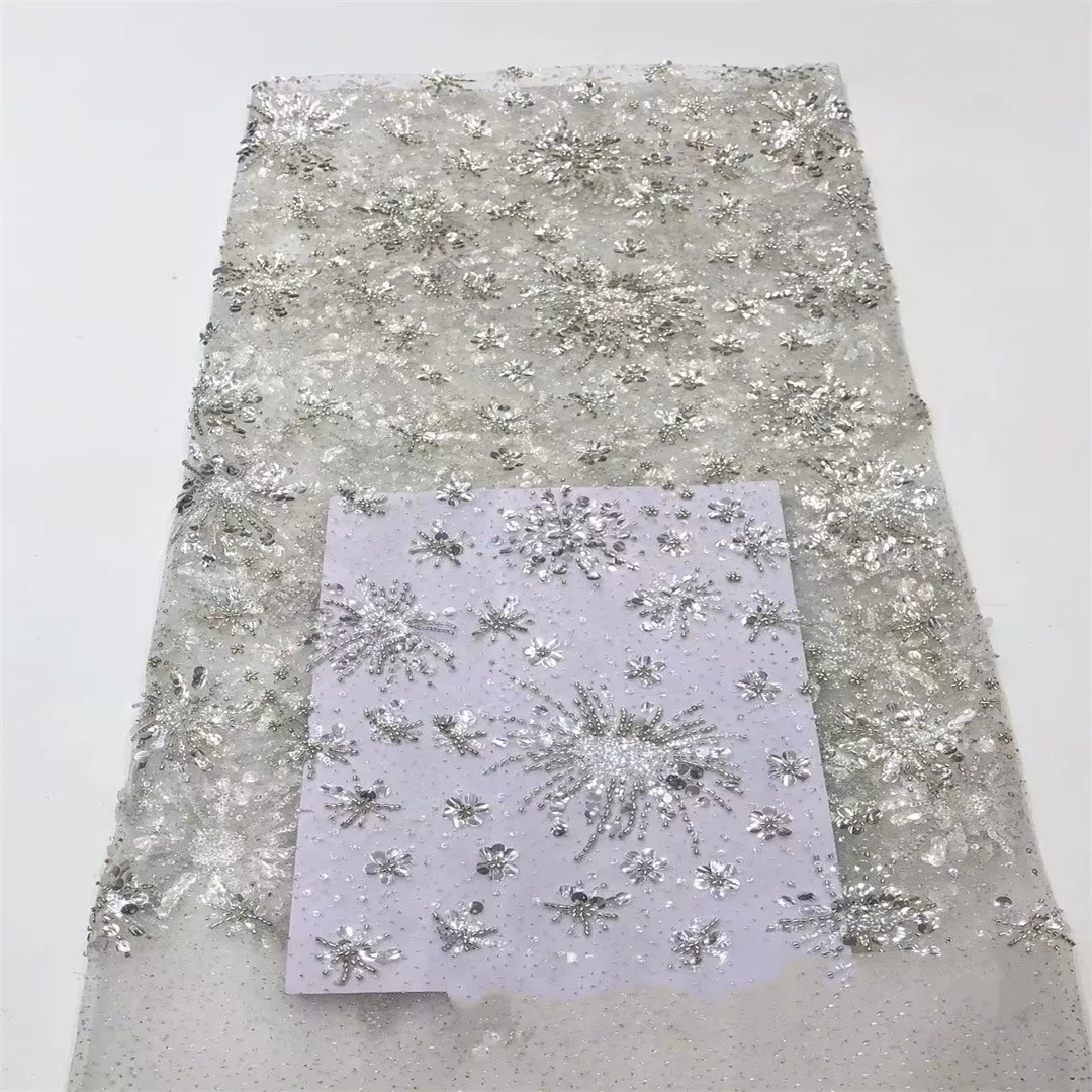 이브닝 가운 액세서리 메쉬 웨딩 드레스 원단 스팽글 민들레 레이스 자수 소재