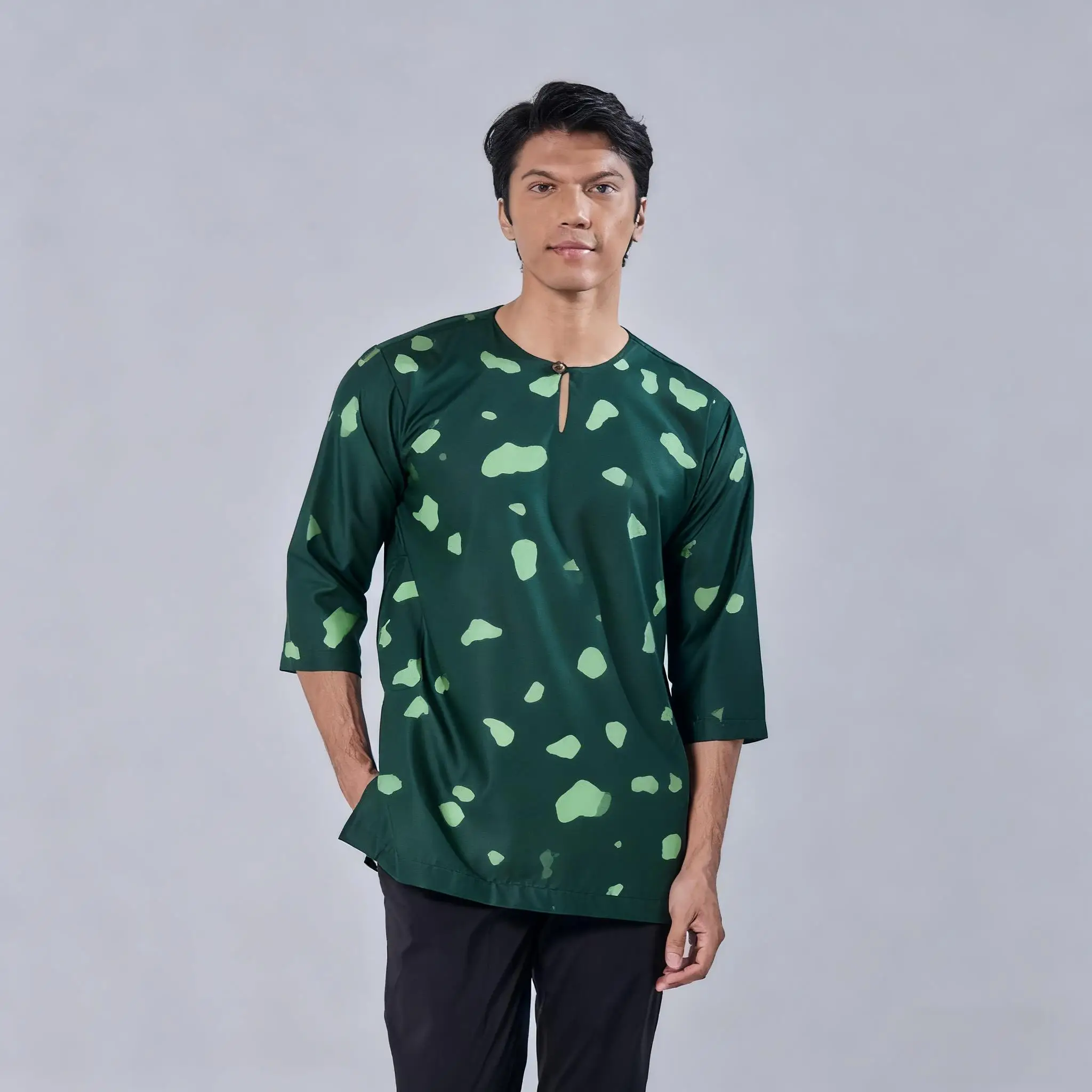 تي شيرت بأكمام قصيرة ملابس صلاة إسلامية فاخرة على الطراز الأفريقي البرنز أزياء مطبوعة على الطراز العربي الوطني Maroc Homme #6