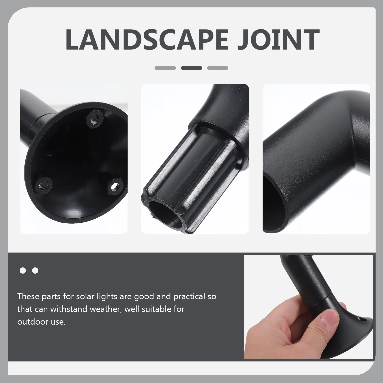 

1Set Ground Stake Base Elbow for Solar Lights Replacement Plastic Joint Outdoor Light Extension Pole Landscape Lighting
