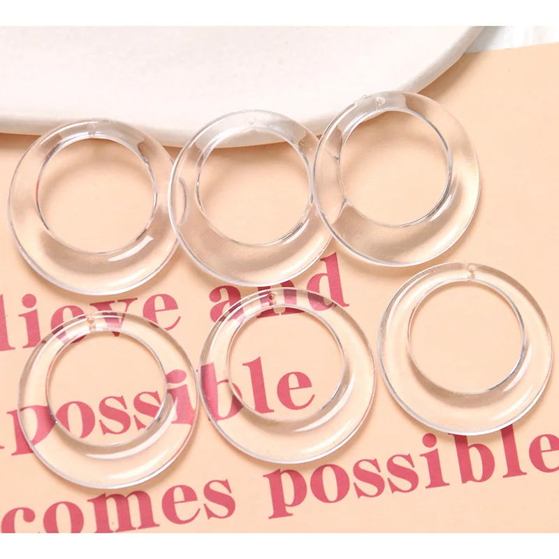 10pcs New Fashion Transparen Acrylic Pendant Charms Diy Round Necklace Earrings Pendant Connectors Handmade Jewelry Making