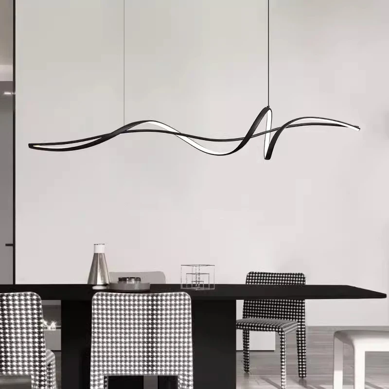 

NEO Gleam Minimalism Modern Led pendant lights for kitchen island bar Dining room Matte Black Hanging Pendant Lamp Fixtures