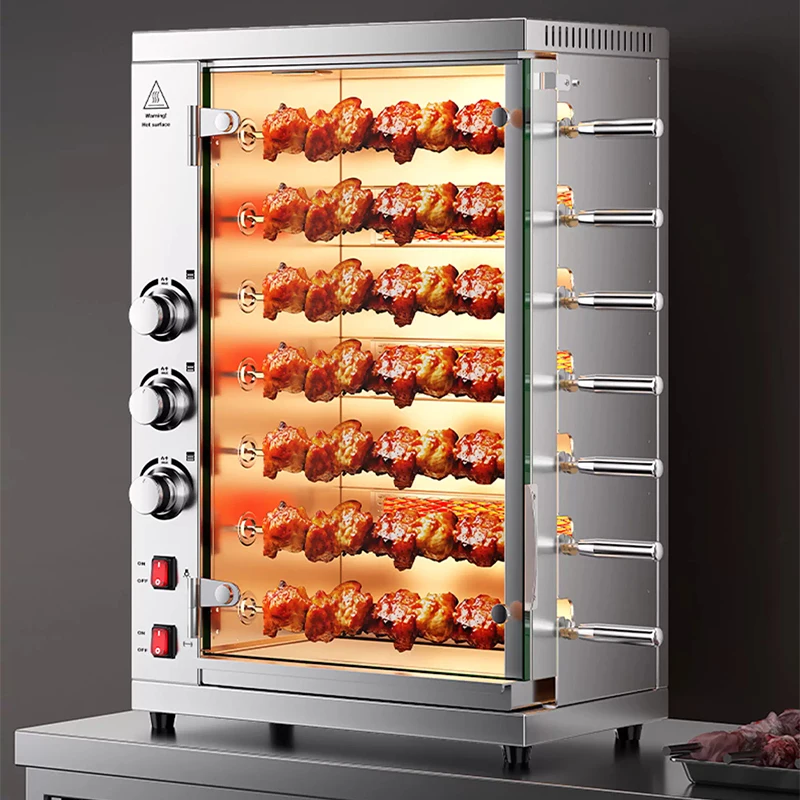 

Commercial Barbecue Grill with 3/5/7/9-Rod Racks Rotisserie Oven Brazilian Churrasco Grill Electric Convection Oven(Customized)